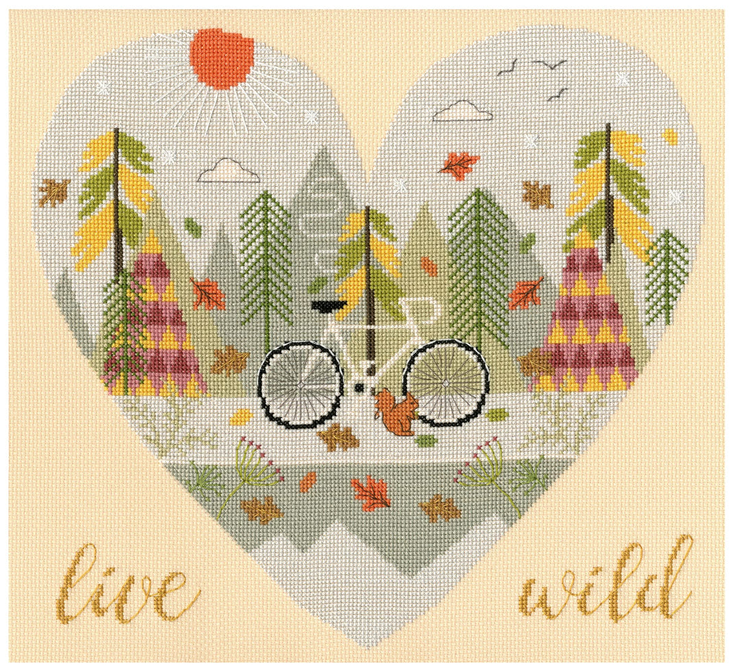 Bothy Threads Kreuzstich Set Wild at Heart: Wildleben, Zählmuster, XHY3, 32x30cm