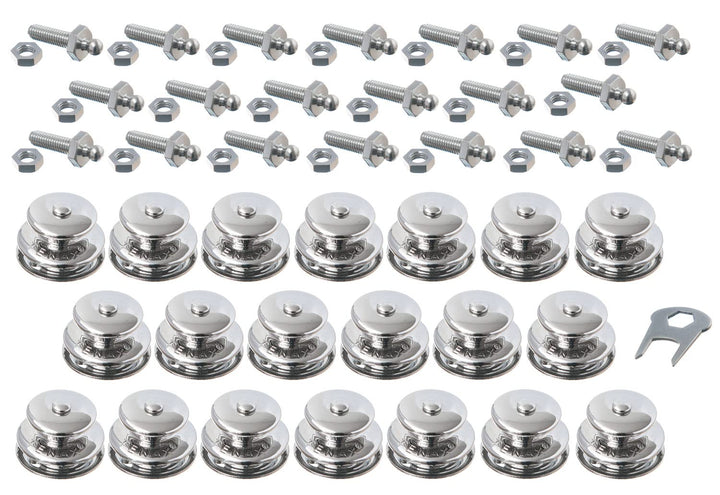 New Marine TENAX 20 Stück Oberteile. Gross + M5x16mm Gewindeschrauben + Schlüssel
