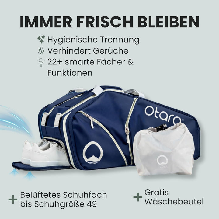 Otaro Tennistasche 82L | Tennisschläger Tasche für 4 Schläger mit Thermofach, Schuhfach & Kühlfach |