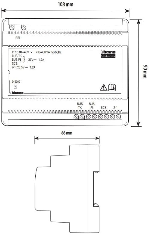 BTicino, Reiheneinbau-Netzgerät, 2-Draht für Audio- und Video-Türsprechanlagen, integr. Videoadapter