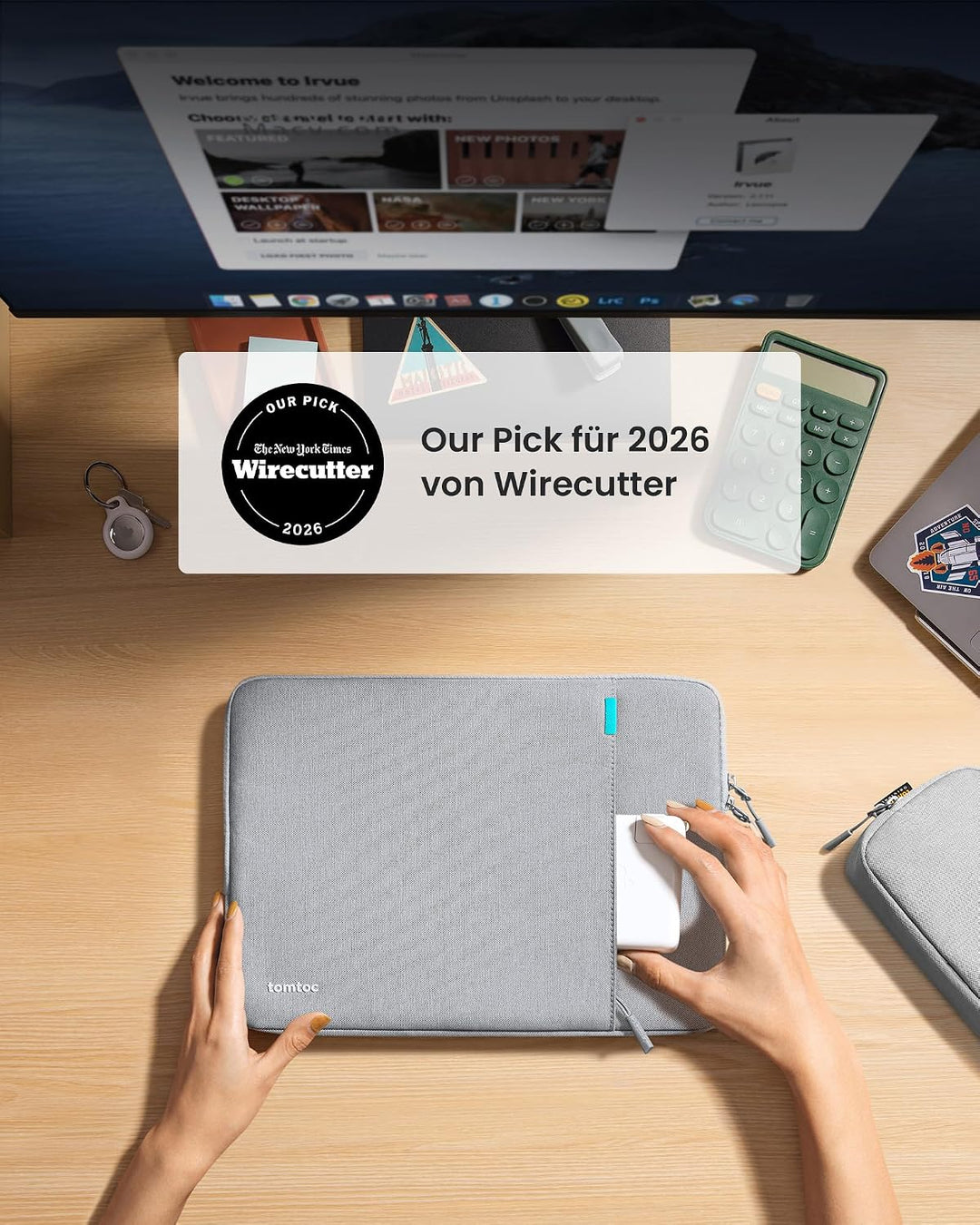 tomtoc 360° Tasche Hülle für 15-Zoll Neu MacBook Air M2 A2941 2023, 15" Microsoft Surface Laptop 5/4