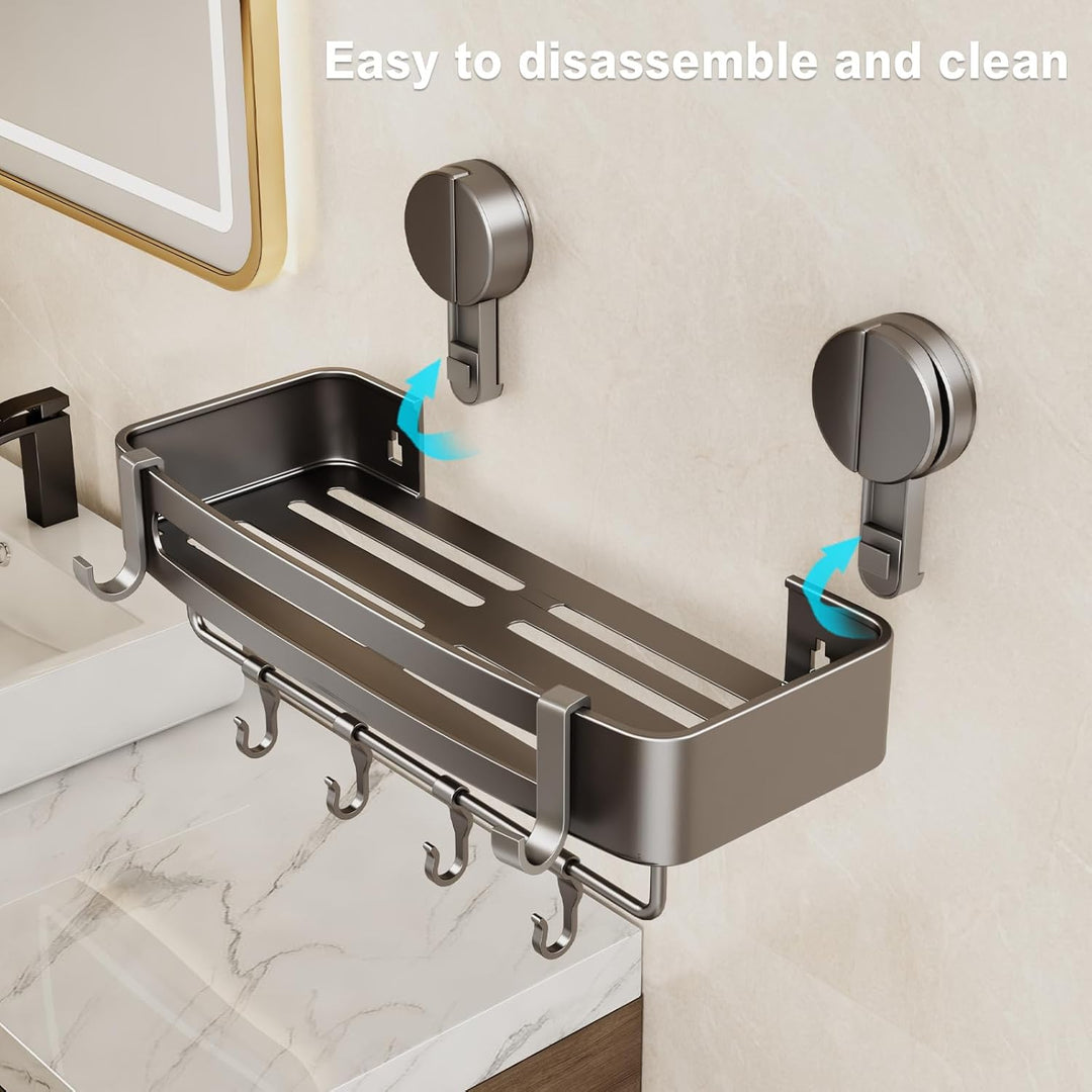 Mustorn Duschablage Saugnapf, Klebstoff Duschregal Wandmontiert Bad Duschkorb Zum Kleben Badregal Oh