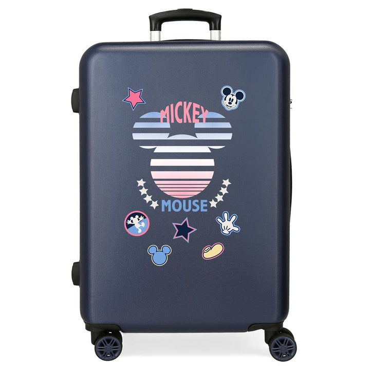 Disney Mickey Mickey Denim Mittelgrosser Koffer, Blau, 48 x 68 x 26 cm, fester ABS-Kombinationsversc