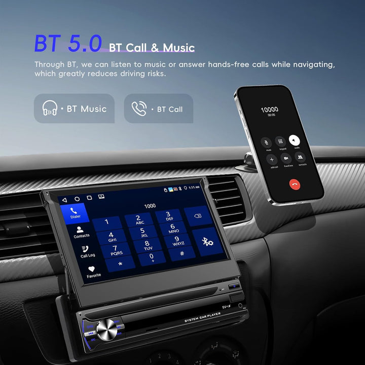 [4+64GB] Hikity Android Autoradio 1 Din mit Navi Wireless Carplay Android Auto Bluetooth Freispreche
