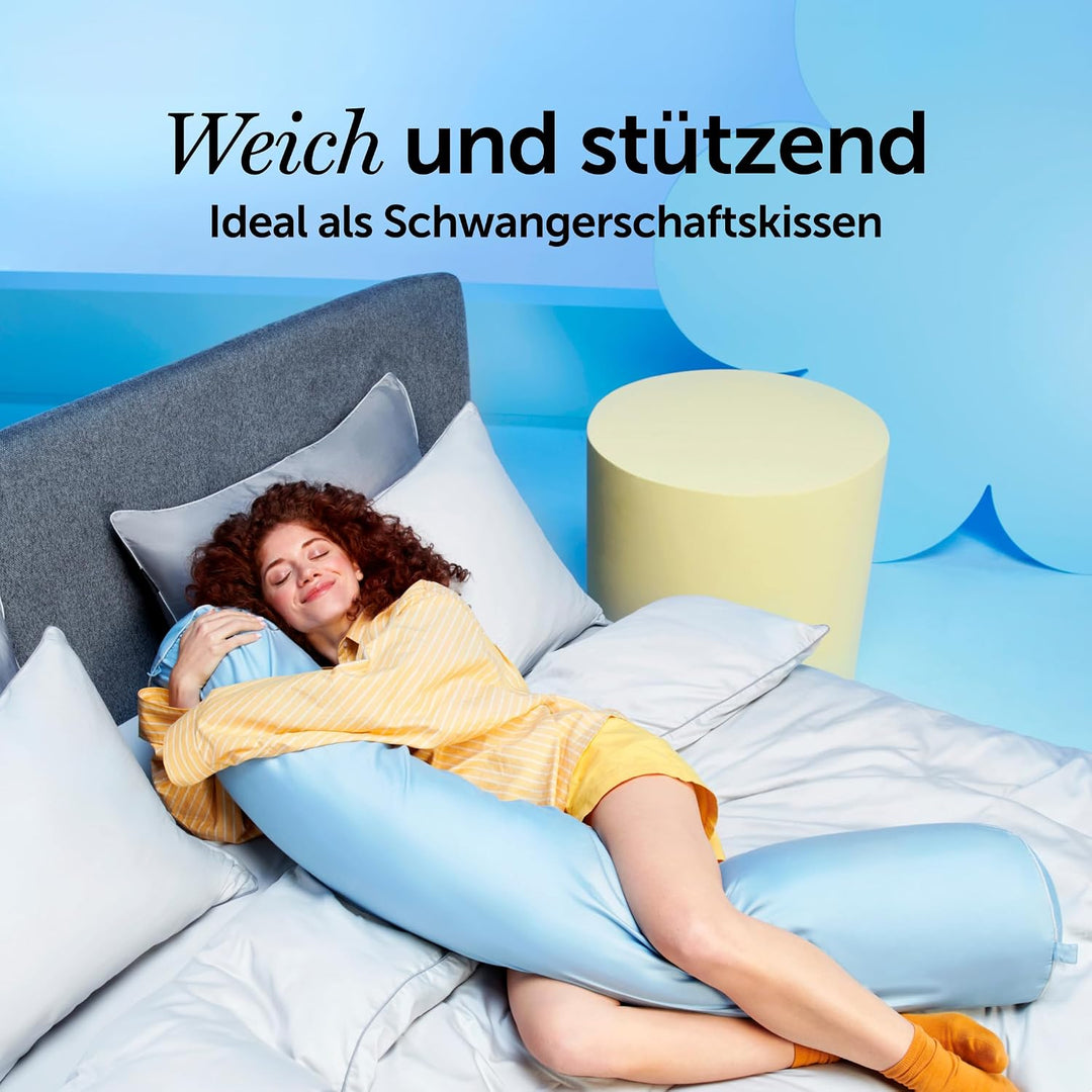 Cloudpillo Nest Körperkissen 150x24 cm - Memory-Foam-Kissen für Seitenschläfer, Schwangerschaft und
