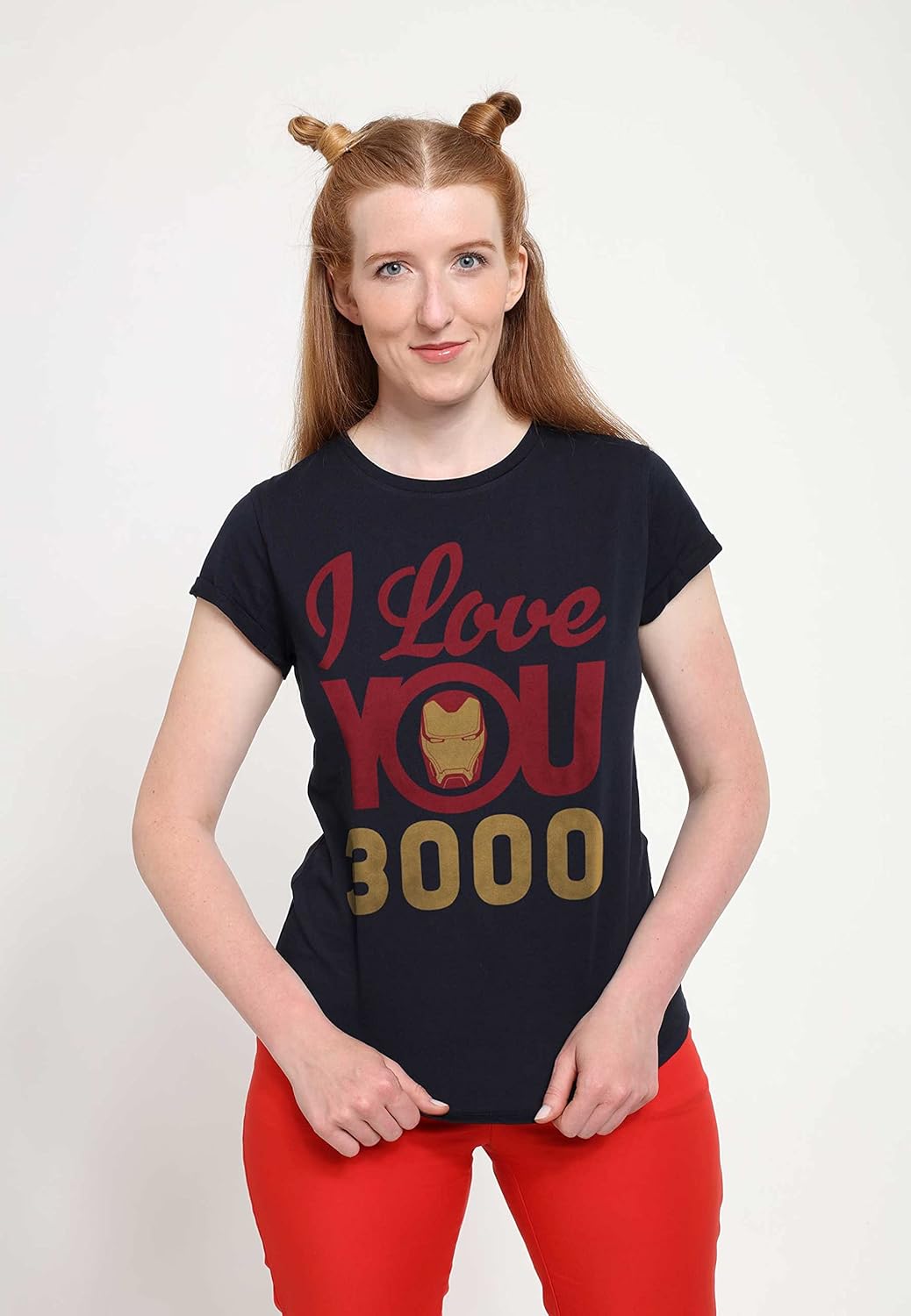 Marvel Damen T-Shirt XL Navy Blue, XL Navy Blue