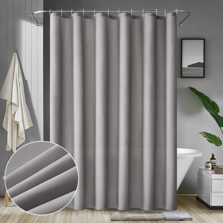 MIULEE Duschvorhang 240x200cm Grau Wasserdicht Badvorhang Anti-schimmel und Textil Waschbar Schnellt