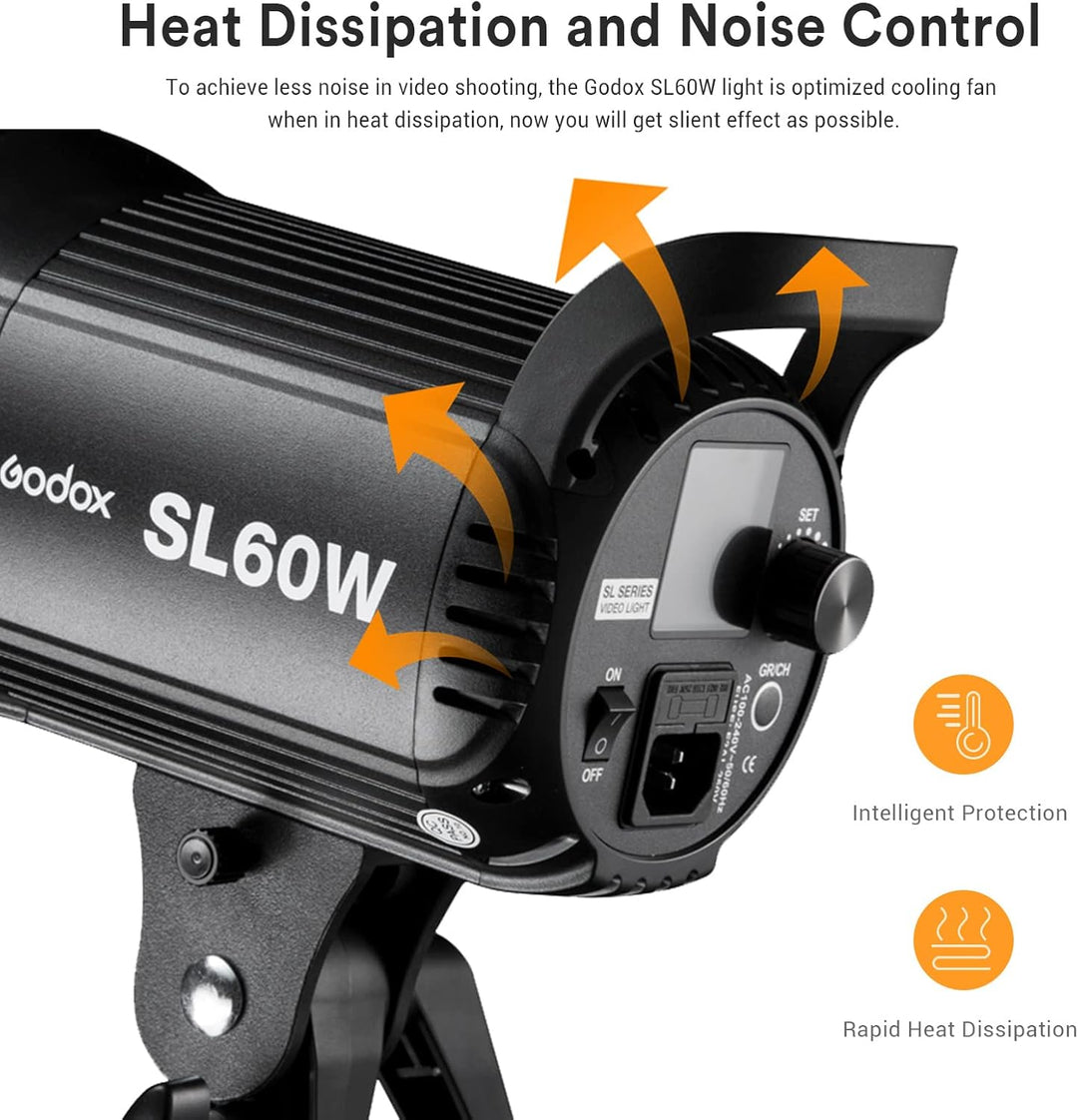 Godox SL-60W 60WS 5600±300K Bowens Mount Strobe Flash Weisse Version Videoleuchte Drahtlose Steuerun