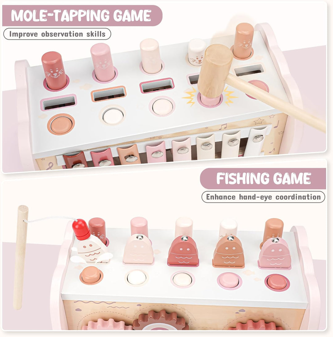 Joyreal Montessori Spielzeug ab 1 Jahr - Hammerspiel Holzspielzeug Baby, Xylophon Kinder 1 Jahr, Ang