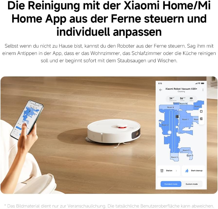 Xiaomi Robot Vacuum X20+ Robot Vacuum Cleaner with Wiping Function & All-in-One Station (6000Pa Suct