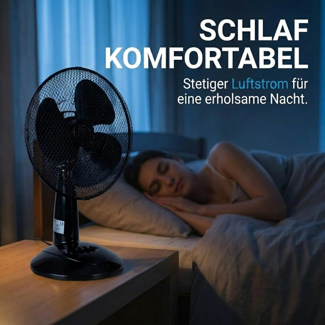 LEX XXL Tischventilator Premium Ventilator Windmaschine Ø30 cm, 3 Geschwindigkeiten, Leistung: 45 Wa