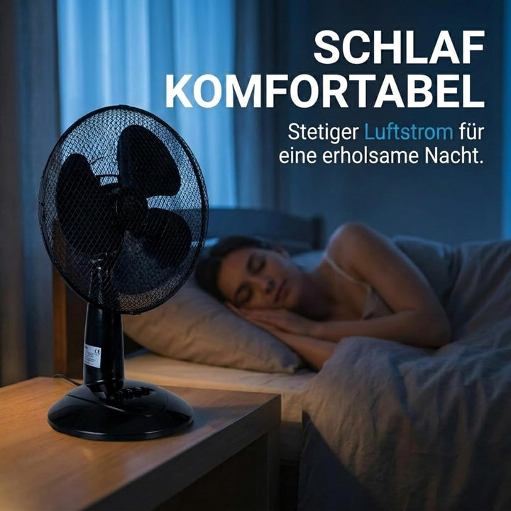 LEX XXL Tischventilator Premium Ventilator Windmaschine Ø30 cm, 3 Geschwindigkeiten, Leistung: 45 Wa