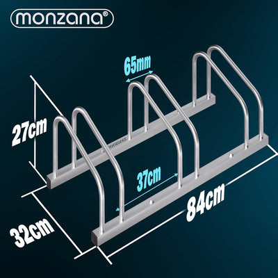 Monzana Fahrradständer für 3 Fahrräder 35-60 mm Reifenbreite Mehrfachständer Aufstellständer Radstän