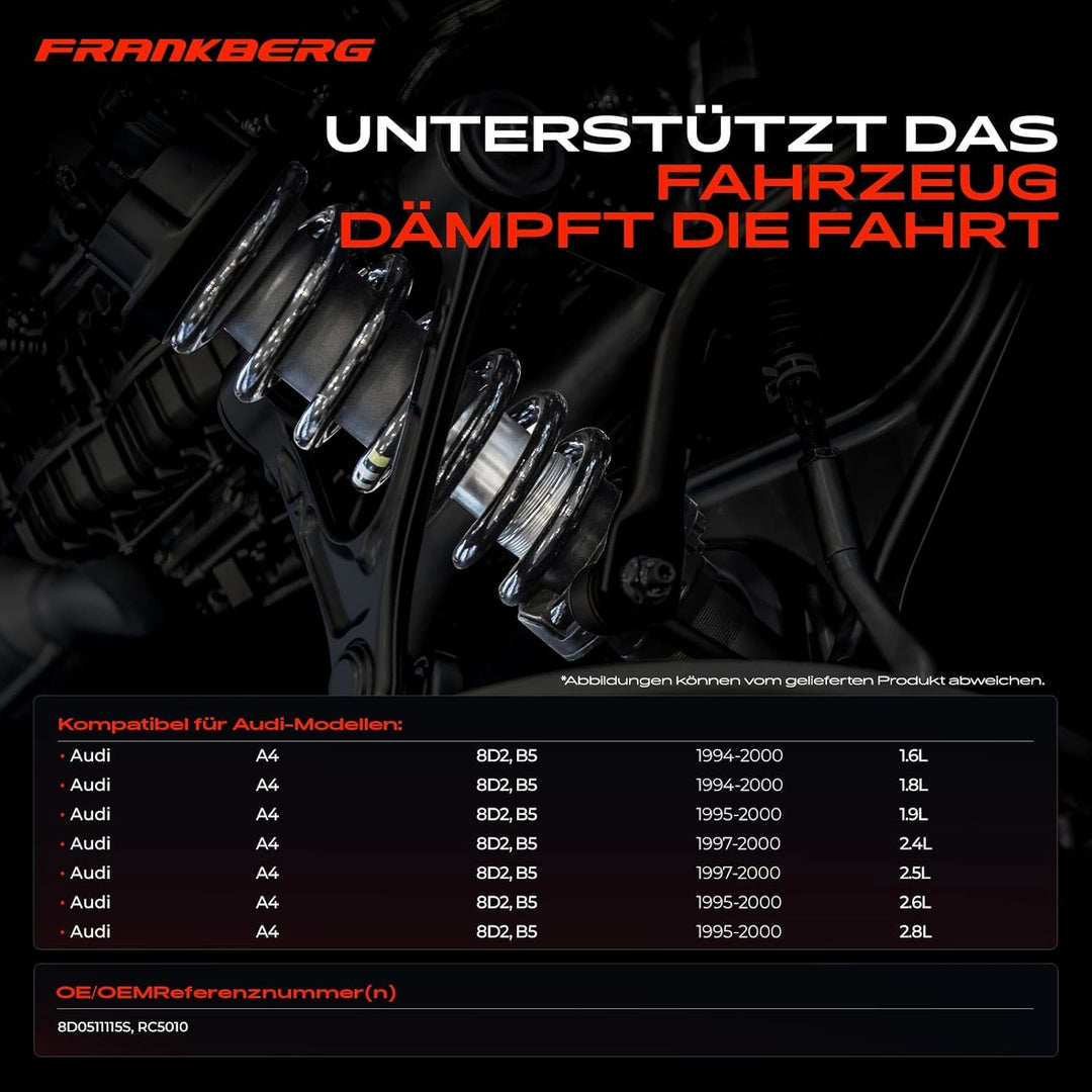 Frankberg 2x Federn Fahrwerksfeder Hinten Kompatibel mit A4 8D2 B5 1994-2000 1.6L-2.8L Limousine Rep