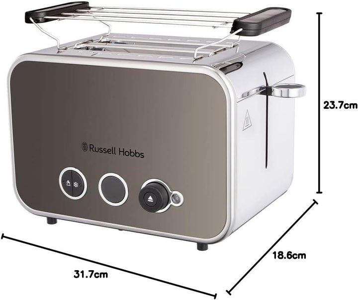 Russell Hobbs Toaster [für 2 Scheiben] Distinctions Edelstahl Titanium (extra breite Toastschlitze,i