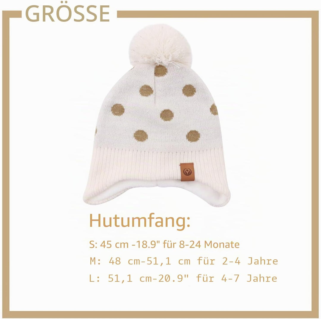 XIAOHAWANG Baby Strickmütze Winter Babymütze Junge Warme Kindermütze Junge Beanie Mütze Dicke Winter