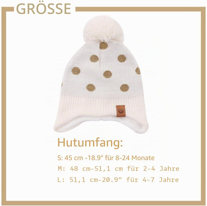 XIAOHAWANG Baby Strickmütze Winter Babymütze Junge Warme Kindermütze Junge Beanie Mütze Dicke Winter