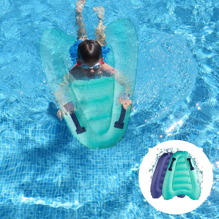 Bodyboard Aufblasbar, Tragbares Bodyboard Kinder mit Griffen, Aufblasbares Schwimmbrett, Surfboard K