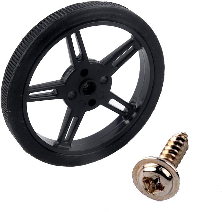 Stemedu 4 Sets FT90R Digital 360 Degree Continuous Rotation 9G Micro RC Servos and Wheels for Airpla