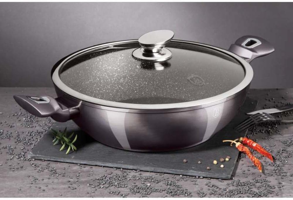 Berlinger Haus - BH/7111 - Wok mit Deckung, 30 cm, Metallic Line Carbon Pro Edition
