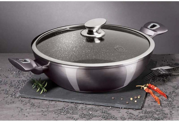Berlinger Haus - BH/7111 - Wok mit Deckung, 30 cm, Metallic Line Carbon Pro Edition