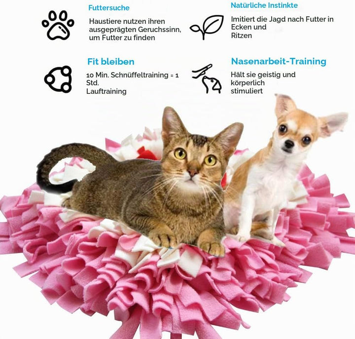 IEUUMLER Hundematte Snuffle Mat Erziehungsmatte für Hunde Dog Puzzle Toys IE075 (45 x 45 cm, Rosa &amp;