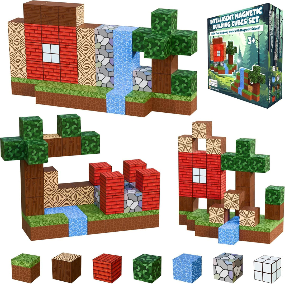 Desire Deluxe Magnetische Bauwürfel Spielzeugsets Bausteine Stapelblöcke Sets für Mädchen Jungen 3-8