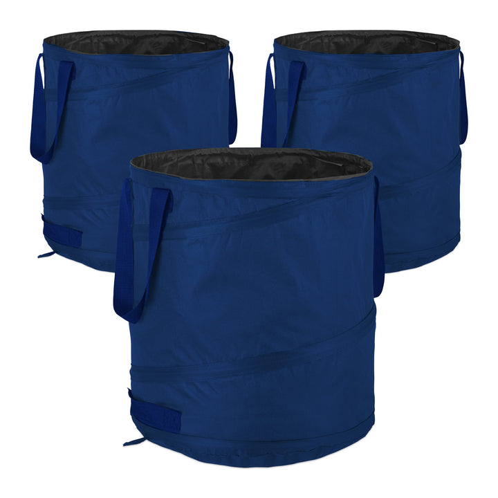 Relaxdays Laubsack, selbstaufstellend, 3er Set, 85 L, Pop Up Gartensack, mit 3 Griffen, UV-beständig