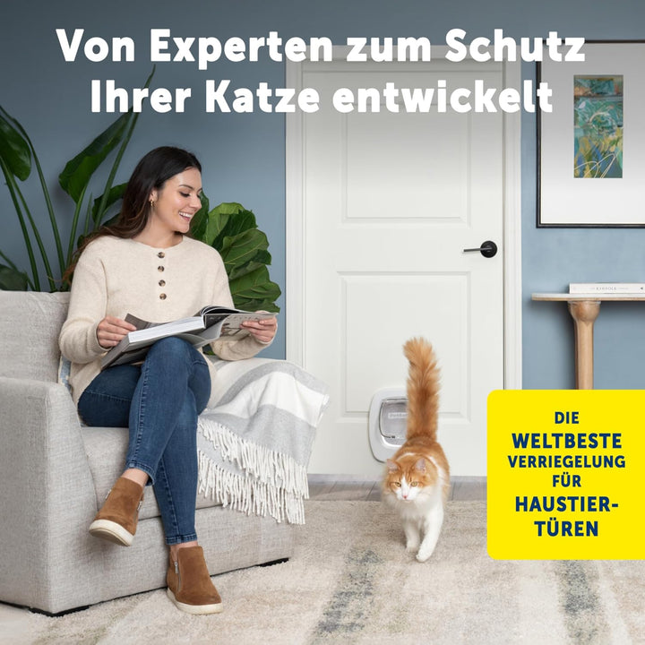 PetSafe - Grosse Katzenklappe - Für Türen im Innen- & Aussenbereich - 4 Verschlussoptionen & Sanft S