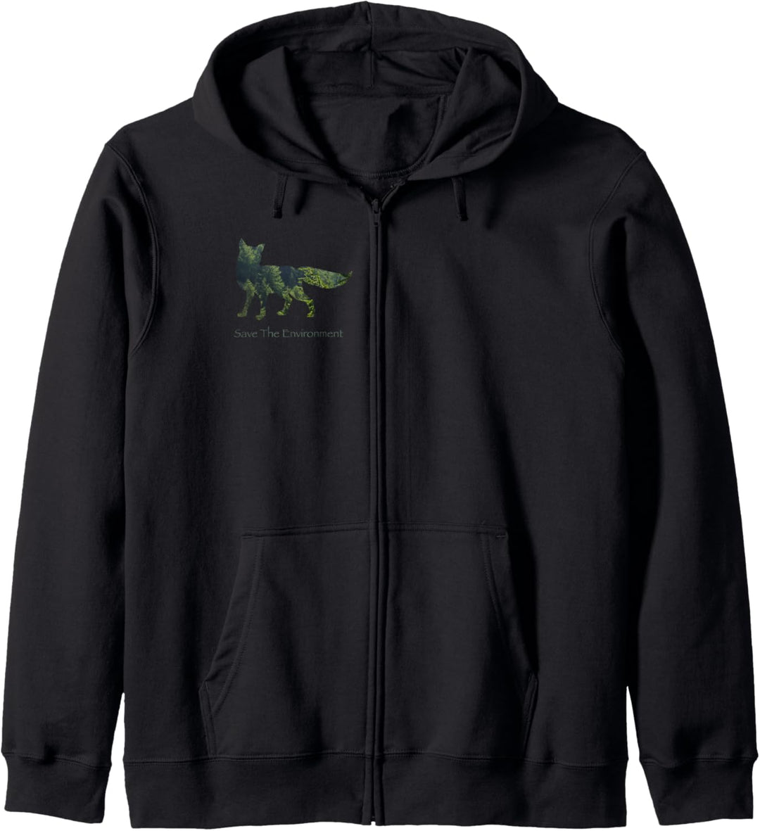 Save The Environment Fuchs Silhouette Umweltschutz Kapuzenjacke