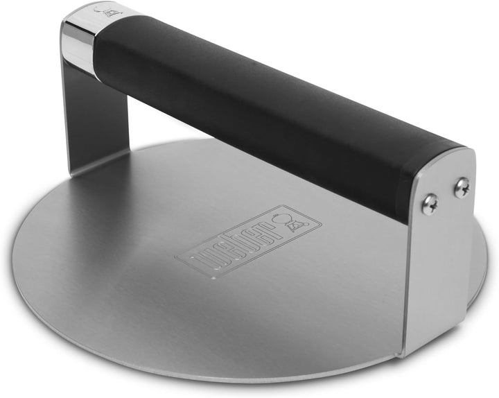 Weber Smashed Burger Presse/robust & stabil, mit glatter Oberfläche, aus Edelstahl, Rutschfester Gri