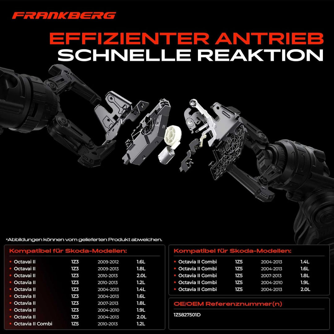 Frankberg Rückwandtür Schloss Heckklappenschloss Kompatibel mit Octavai II 1Z3 Octavia II Combi 1Z5