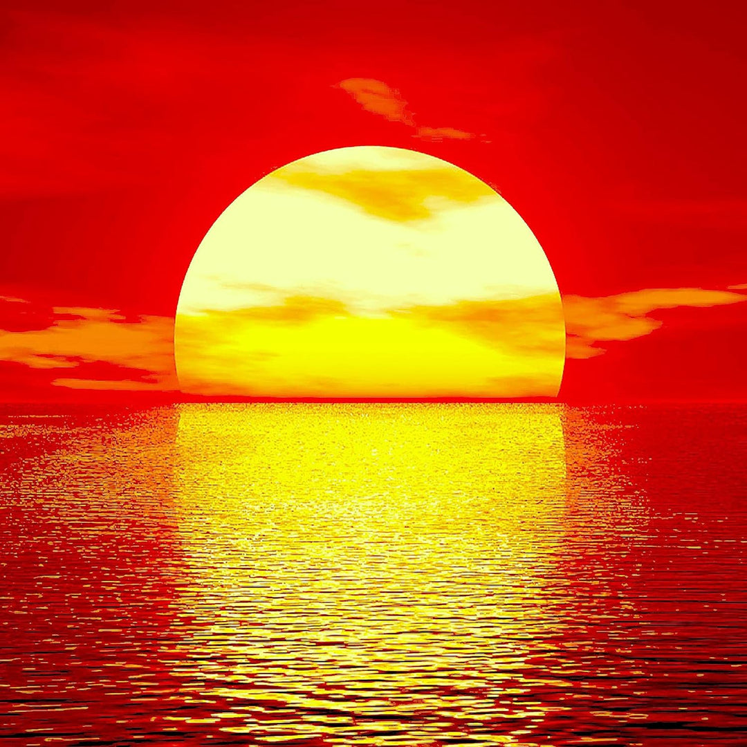 Runa Art Wandbilder Sonnenuntergang Sunset 5 Teilig Bild auf Vlies Leinwand Deko Schlafzimmer Wohnzi