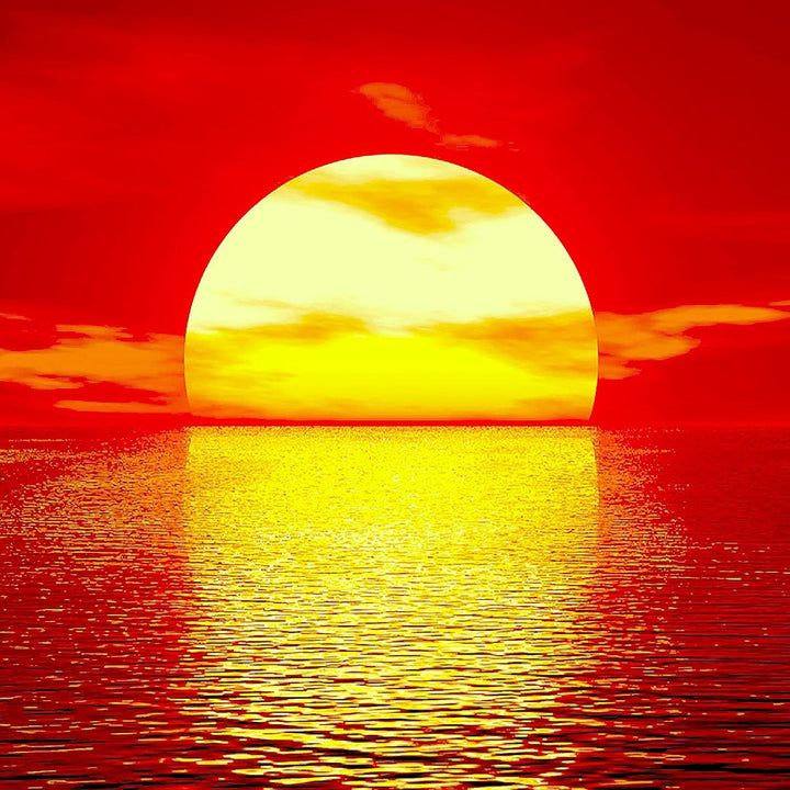 Runa Art Wandbilder Sonnenuntergang Sunset 5 Teilig Bild auf Vlies Leinwand Deko Schlafzimmer Wohnzi