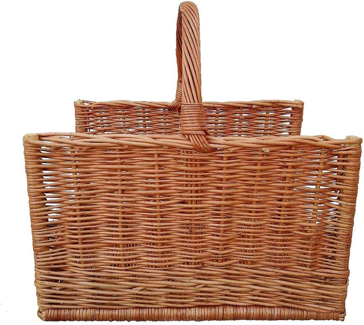 Holzkorb aus Weide Braun 55x35x53 cm Kaminkorb