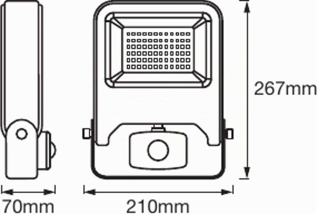 Ledvance LED Fluter, Leuchte für Aussenanwendungen, integrierter Bewegungssensor, Warmweiss, 257,0 m