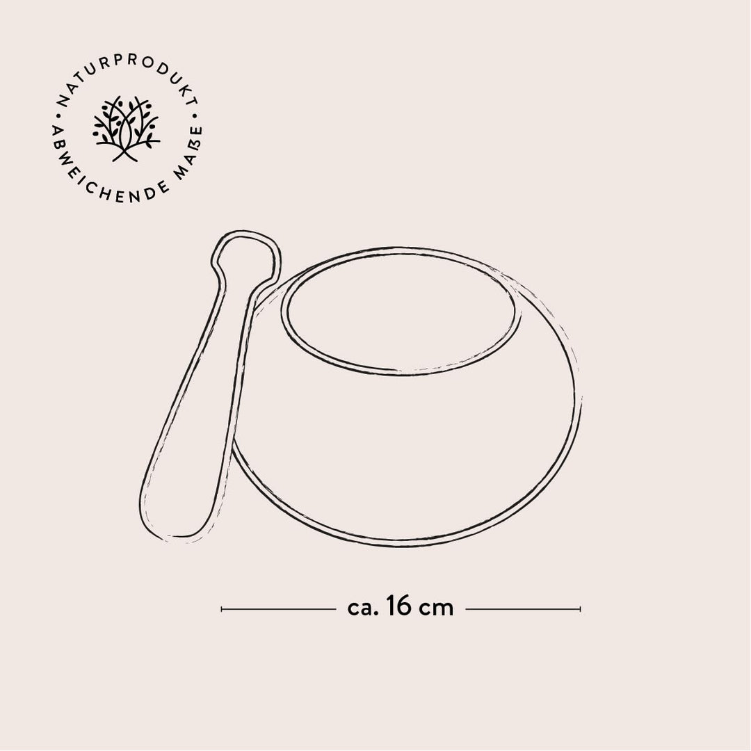 das Olivenholzbrett® Mörser und Stössel aus Olivenholz, Holzmörser rund ca.16cm, 16cm