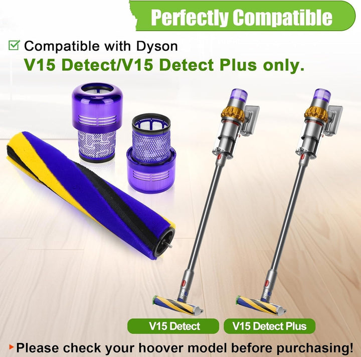 Bürstenwalze für Dyson V15 Detect Slim Absolute Staubsauger Rolle Ersatzteile, Staubsauger Softwalze