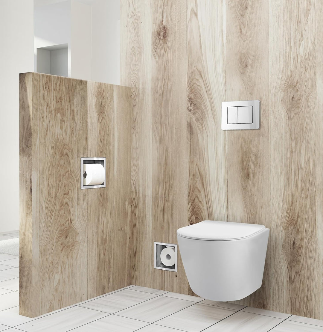 Balneo Toilettenpapierspender mit Magazin für 6 Rollen, Toilettenpapierhalter für Badzimmer, Install