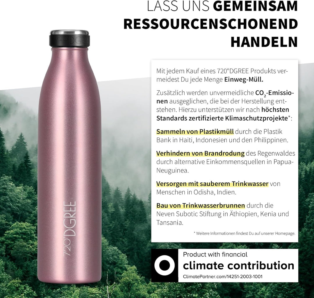 720°DGREE Edelstahl Trinkflasche “milkyBottle” - 750ml - BPA-Frei, Auslaufsicher, Kohlensäure geeign