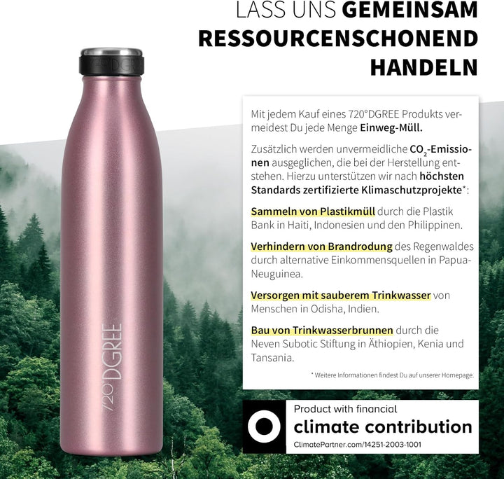 720°DGREE Edelstahl Trinkflasche “milkyBottle” - 750ml - BPA-Frei, Auslaufsicher, Kohlensäure geeign