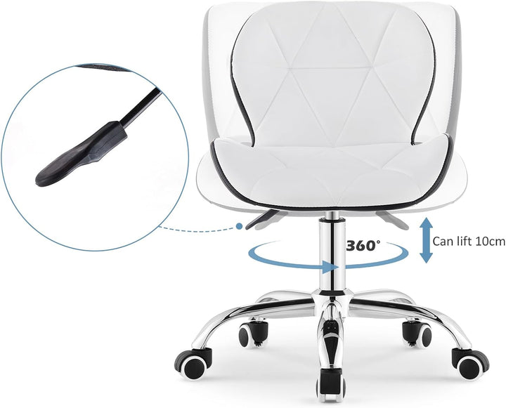 TUKAILAI Bürostuhl Ergonomisch aus Kunstleder, Verstellbar Drehstuhl mit Höhenverstellbar 360° Drehb