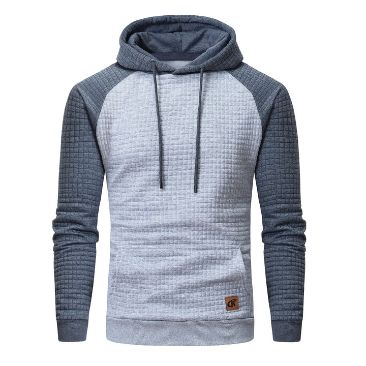 YuKaiChen Herren Kapuzenpullover Casual Langarm Karierten Kordelzug Jacquard Hooded Sweat mit Fleece