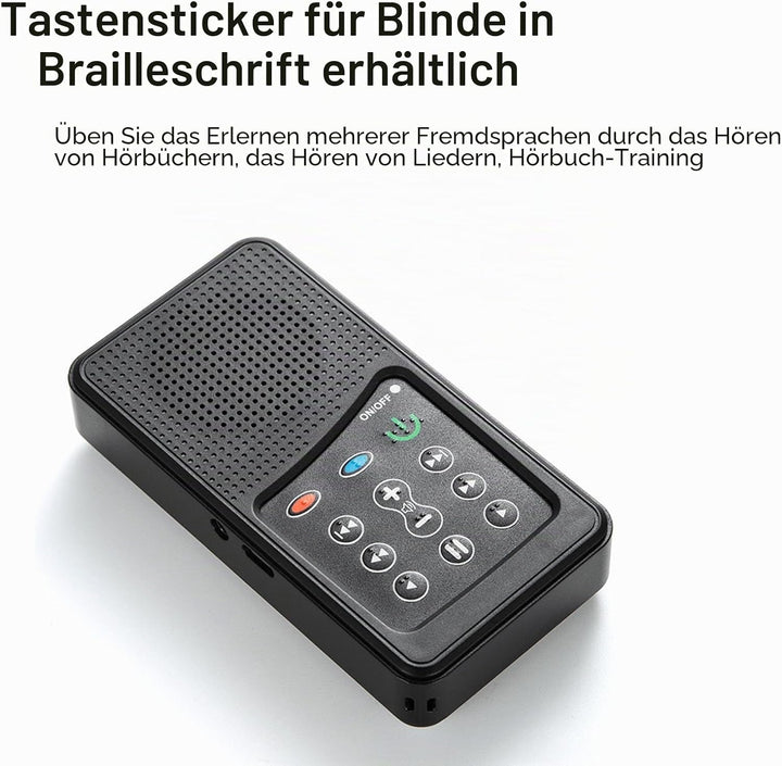 Audio Bible Player für Senioren, Solar Powered Scripture Hörbuch Player mit 4 GB Kapazität und Kopfh