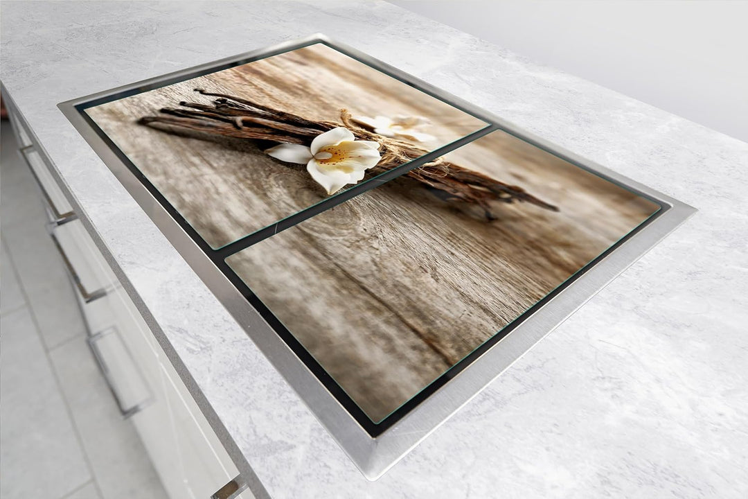 TMK ArtDeko Herdabdeckplatte 2 Teilig 40x52 + 35x52 cm - Spritzschutz Herdabdeckung – Herdschutz aus