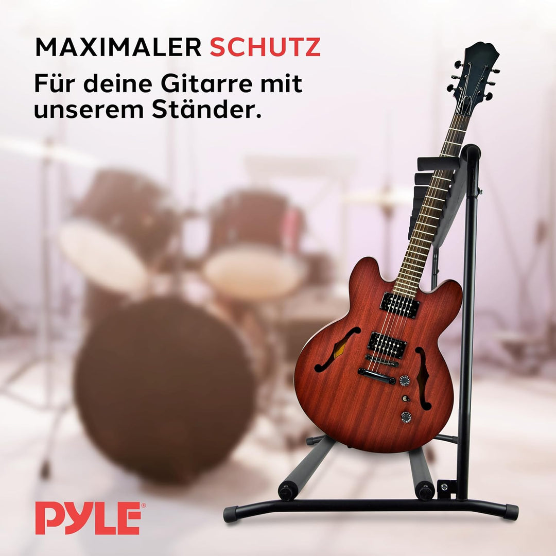Pyle PGST43 Gitarrenständer für 7 Gitarren, faltbar, universal, tragbar, schwarz, mit rutschfester G
