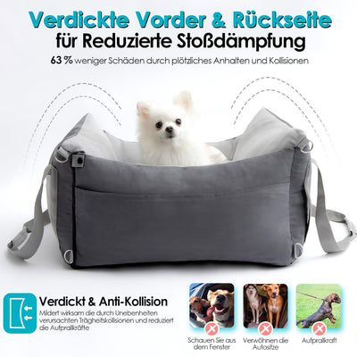 Hundeautositz Hundesitz Auto für Kleine & Mittlere Hunde Unter 15KG, Tragbares Hundekorb Auto mit Au