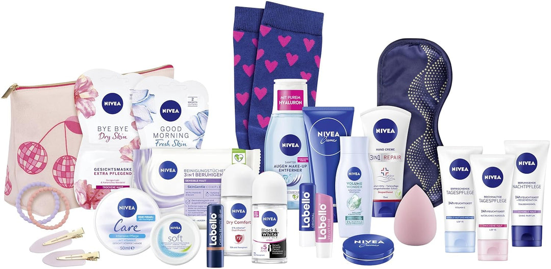 NIVEA Adventskalender 2025 – 24 Türchen mit verwöhnenden Überraschungen, Weihnachtskalender mit Pfle