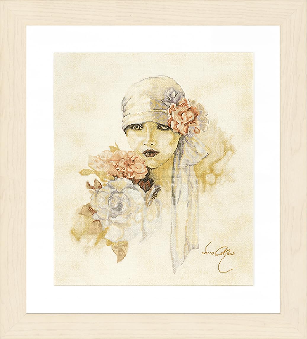 Lanarte Zählmusterpackung Sara Moon Leinen Kreuzstichpackung, Baumwolle, Mehrfarbig, 33 x 38 x 0.3 c