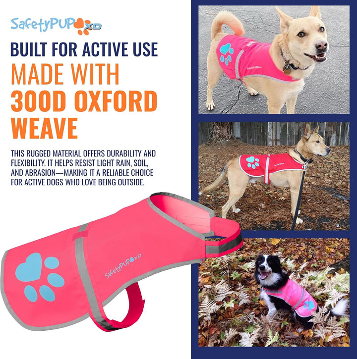 SafetyPUP XD Hund Warnweste, Grössen passen Hunde 14 lbs bis 130 lbs Rosa Gross Gross Rosa, Rosa Gro